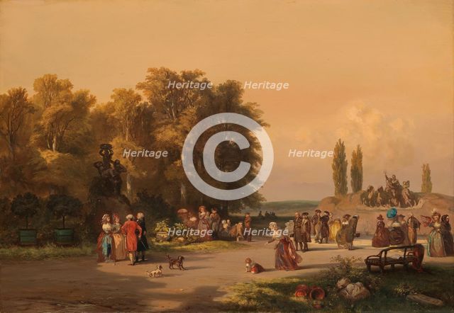 Park in the Vicinity of Paris, 1848. Creator: Charles Rochussen.