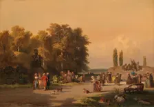 Park in the Vicinity of Paris, 1848. Creator: Charles Rochussen