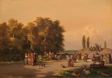 Park in the Vicinity of Paris, 1848. Creator: Charles Rochussen