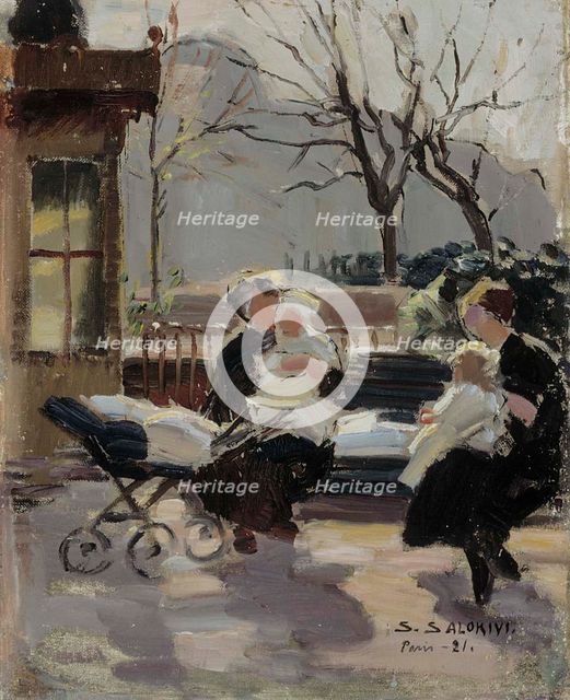 Park in Paris, 1921. Creator: Santeri Salokivi.