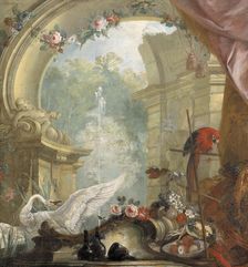 Park landscape with ruins (wall field). Creator: Johan Pasch