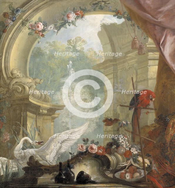 Park landscape with ruins (wall field). Creator: Johan Pasch.