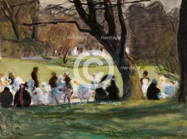 Park Scene from Paris, 1906. Creator: Verner Thome.