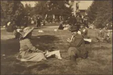 Park Scene, Possibly Self-Portrait, 1907-1943. Creator: Louis Fleckenstein