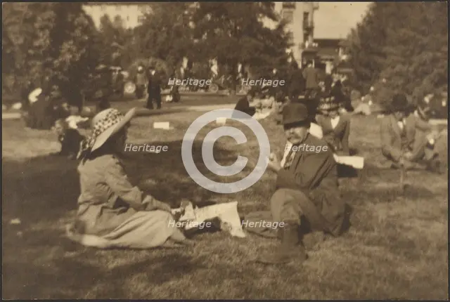 Park Scene, Possibly Self-Portrait, 1907-1943. Creator: Louis Fleckenstein.