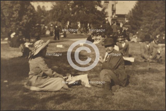 Park Scene, Possibly Self-Portrait, 1907-1943. Creator: Louis Fleckenstein.