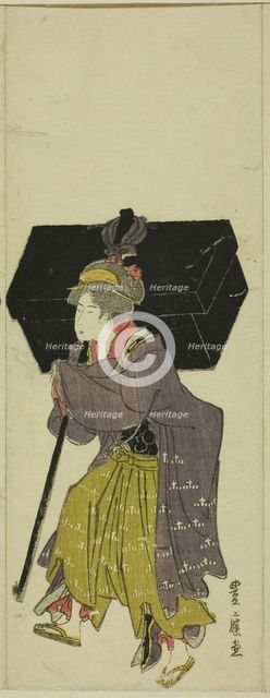 Parody of a daimyo procession, c. 1805/07. Creator: Utagawa Toyohiro.