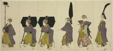Parody of a daimyo procession, c. 1805/07. Creator: Utagawa Toyohiro