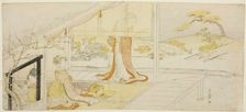 Parody of a scene from "The Pillow Book", Japan, c. 1793/97. Creator: Kitagawa Utamaro