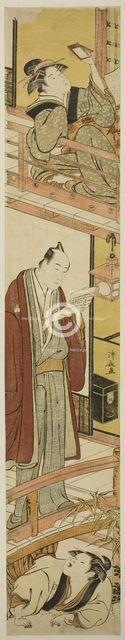 Parody of act VII of the play "Treasury of Loyal Retainers (Chushingura)", c. 1782. Creator: Torii Kiyonaga.