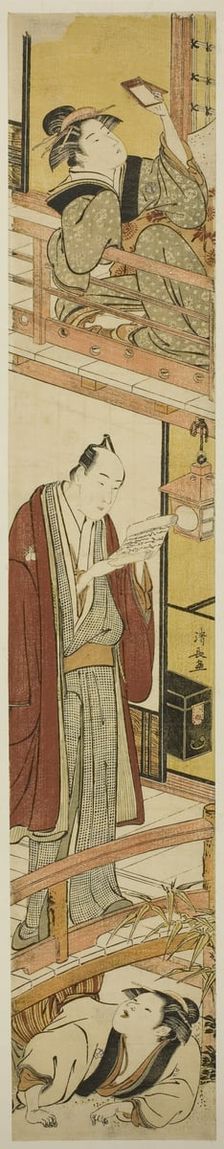 Parody of act VII of the play "Treasury of Loyal Retainers (Chushingura)", c. 1782. Creator: Torii Kiyonaga