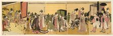 Parody of Prince Genji and his procession, c. 1790/1800. Creator: Rekisentei Eiri