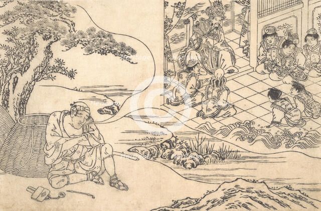 Parody of the Tale of Young Man Lu: A Fisherman Dreaming, ca. 1700. Creator: Unknown.