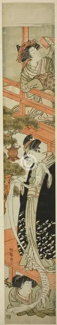 Parody of the Letter-Reading Scene in Chushingura, c. 1776. Creator: Isoda Koryusai.