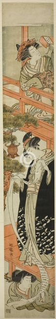 Parody of the Letter-Reading Scene in Chushingura, c. 1776. Creator: Isoda Koryusai.