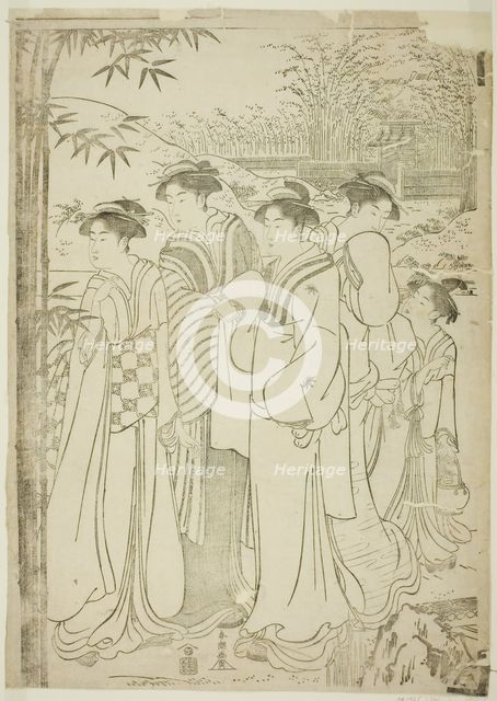 Parody of the Seven Sages of the Bamboo Grove, c. 1780/1801. Creator: Katsukawa Shuncho.