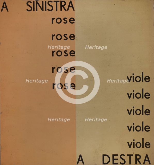 Parole in libertà, 1932. Creator: Marinetti, Filippo Tommaso (1876-1944).