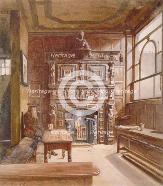 Parlour of the Queen's Head Inn, Essex Road, Islington, London, 1887. Artist: John Crowther