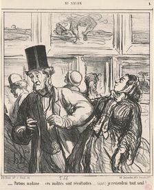 Parlons, Madame...ces nudités sont révoltantes..., 19th century. Creator: Honore Daumier