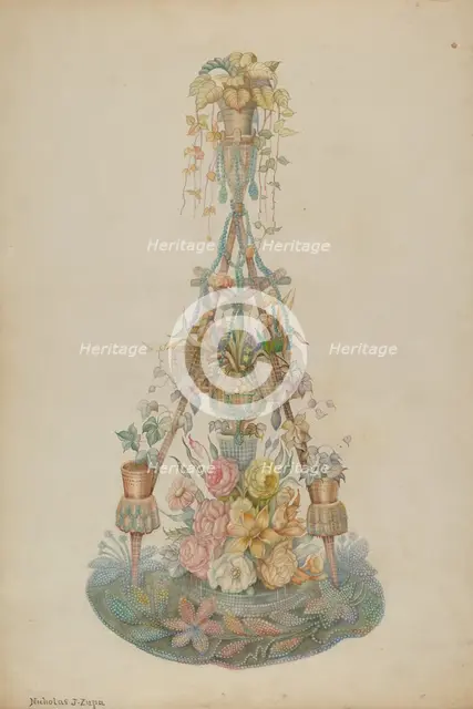 Parlor Flower Stand, c. 1939. Creator: Nicholas Zupa.