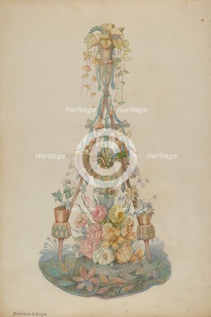 Parlor Flower Stand, c. 1939. Creator: Nicholas Zupa.