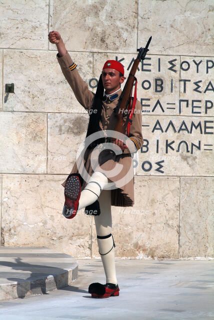 Parliament and Changing of the Guard, Athens, Greece, 2003. Creator: Ethel Davies.