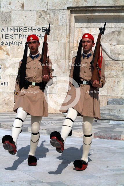 Parliament and Changing of the Guard, Athens, Greece, 2003. Creator: Ethel Davies.