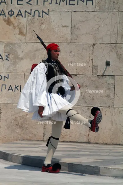 Parliament and Changing of the Guard, Athens, Greece, 2003. Creator: Ethel Davies.