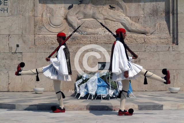 Parliament and Changing of the Guard, Athens, Greece, 2003. Creator: Ethel Davies.