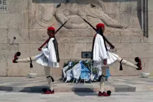 Parliament and Changing of the Guard, Athens, Greece, 2003. Creator: Ethel Davies