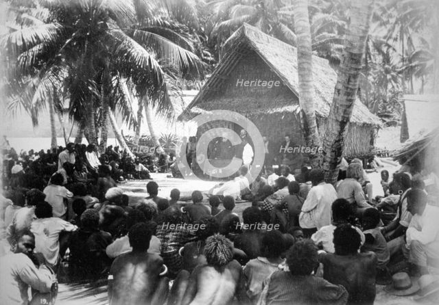 Parliament at Hongo, Florida, Solomon Island, 1892.  Artist: Dr Welchman