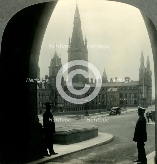 'Parliament Buildings and West Block with McKenzie Tower., Ottawa, Canada.', c1930s. Creator: Unknown.
