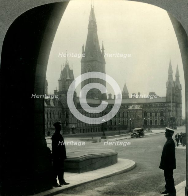 'Parliament Buildings and West Block with McKenzie Tower., Ottawa, Canada.', c1930s. Creator: Unknown.