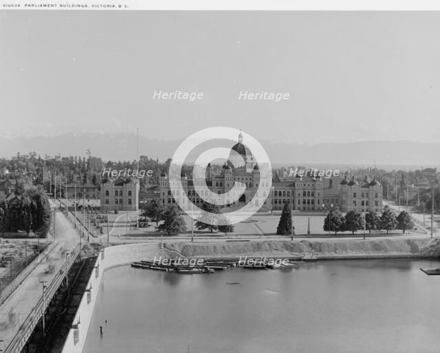 Parliament Buildings, Victoria, B.C., between 1900 and 1906. Creator: Unknown.