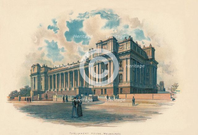 'Parliament House, Melbourne', c1890. Artist: Charles Wilkinson.