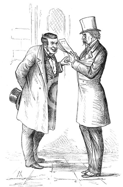Parliamentary Sketches: in the Lobby - "Hot Water", 1880. Creator: Unknown.