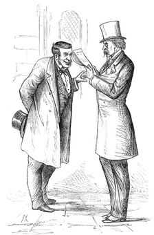 Parliamentary Sketches: in the Lobby - "Hot Water", 1880. Creator: Unknown