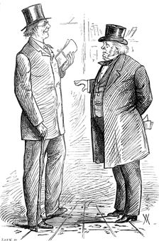 Parliamentary Sketches: in the Lobby - tribunes of the people, 1880. Creator: Joseph Swain