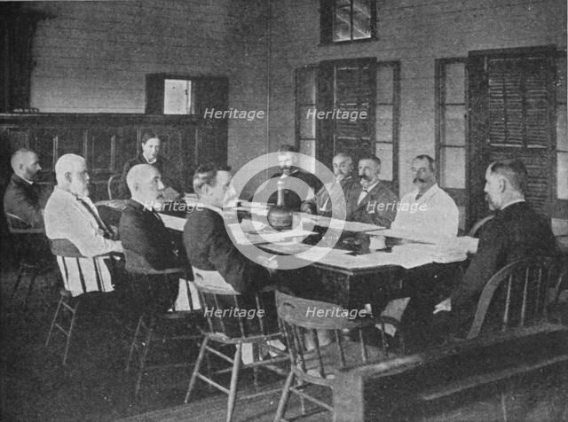 Parliaments of Britain's overseas dominions: the Legislative Council of Fiji in session, 1909. Artist: Unknown.