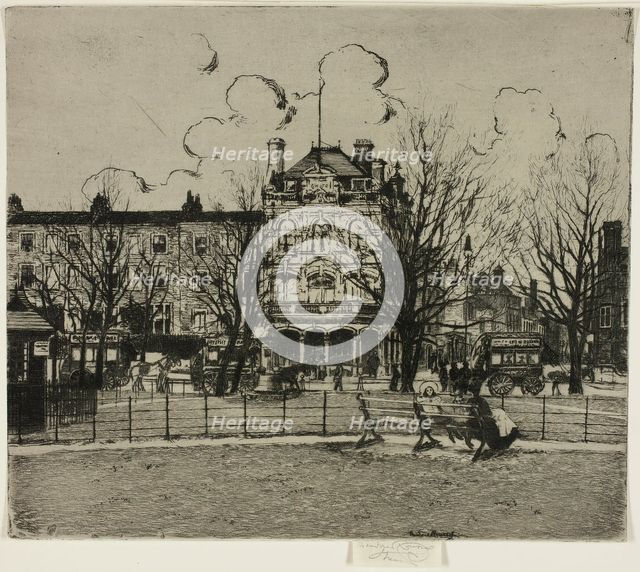 Parson's Green, Afternoon, End of Winter, The Duke's Head, 1906. Creator: Theodore Roussel.