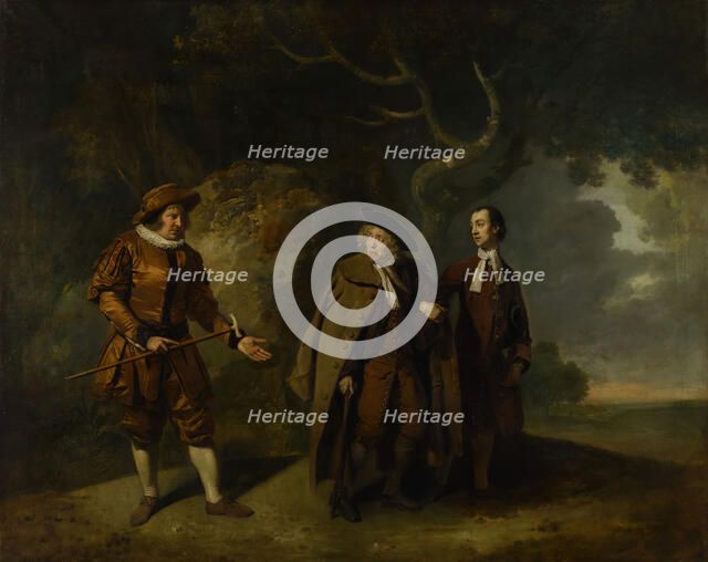 Parsons, Bransby, And Watkyns In A Scene From Lethe, 1766.  Creator: Johan Zoffany.
