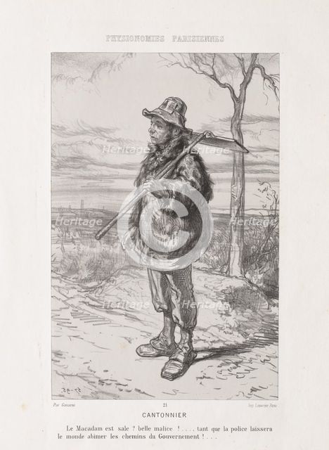 Parsian Physiognomy: Street Sweeper . Creator: Paul Gavarni (French, 1804-1866).