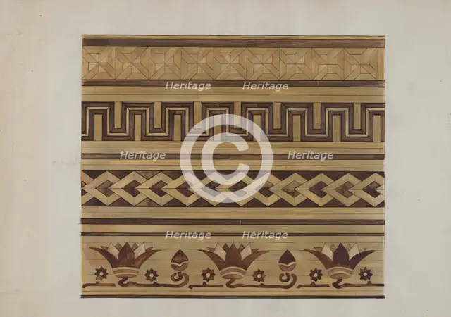 Parquetry Floor, c. 1936. Creator: Sebastian Simonet.