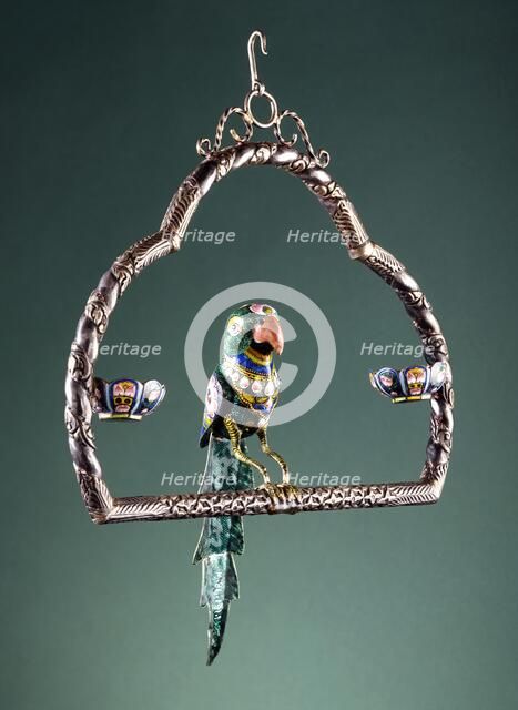 Parrot on a Swing, Late 19th century. Creator: Unknown.