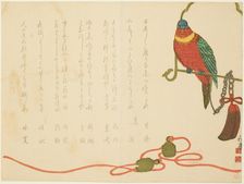 Parrot and Bells, 19th century. Creator: Tanaka Shutei
