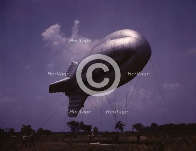 Parris Island, S.C., barrage balloon, 1942. Creator: Alfred T Palmer.
