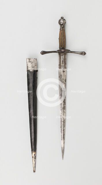 Parrying Dagger with Scabbard, Europe, 19th century in the style of c. 1600. Creator: Unknown.