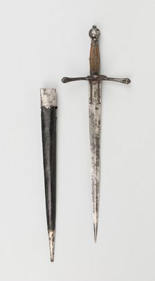 Parrying Dagger with Scabbard, Europe, 19th century in the style of c. 1600. Creator: Unknown