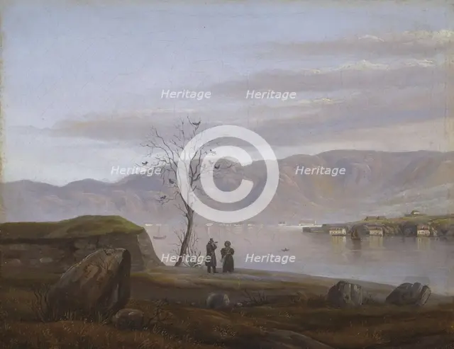 Part from Bergen, Nordnes and Sandviken seen from Laksevag, Undated. Creator: Knud Geelmuyden Bull.