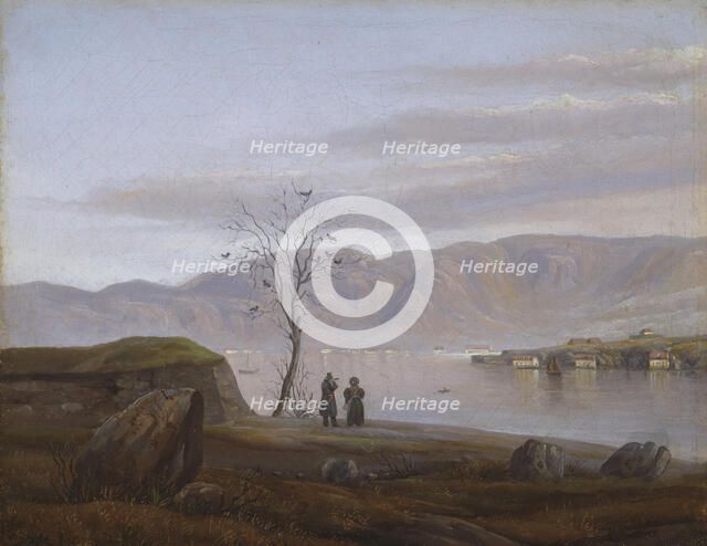Part from Bergen, Nordnes and Sandviken seen from Laksevag, Undated. Creator: Knud Geelmuyden Bull.
